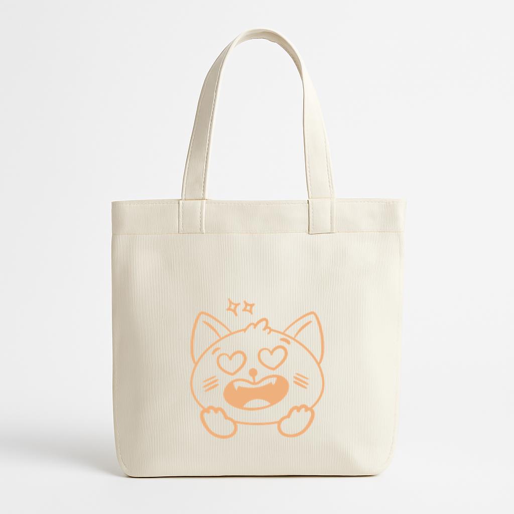 Cat With A Heart In Its Mouth Canvas Tote Bag