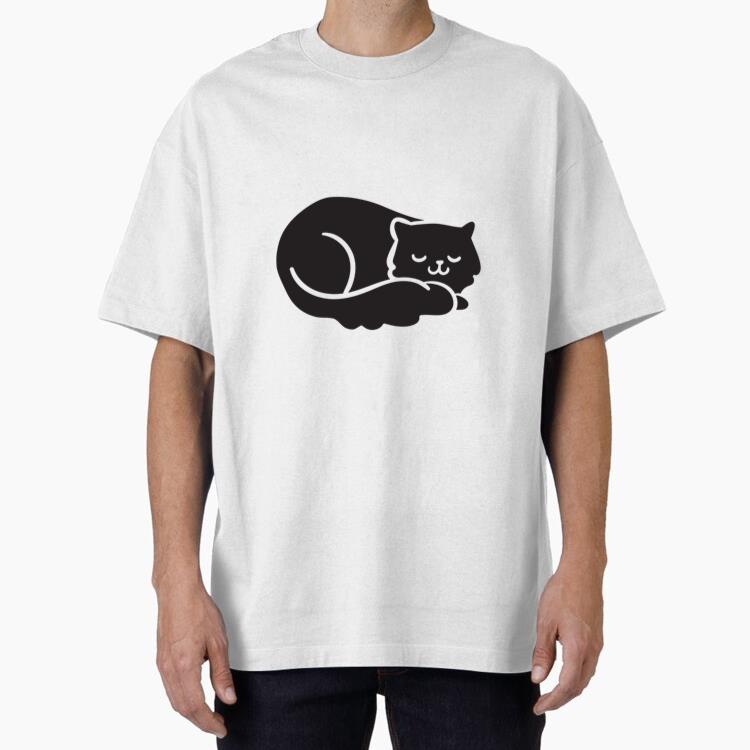 Cute Cat Sleeping Oversized T-Shirt