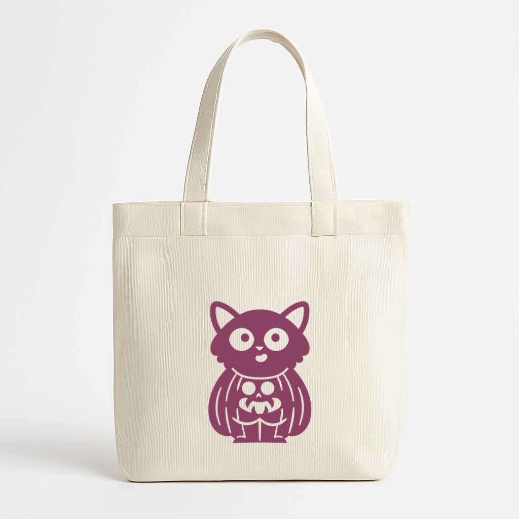 Cute Purple Cathalloween Canvas Tote Bag