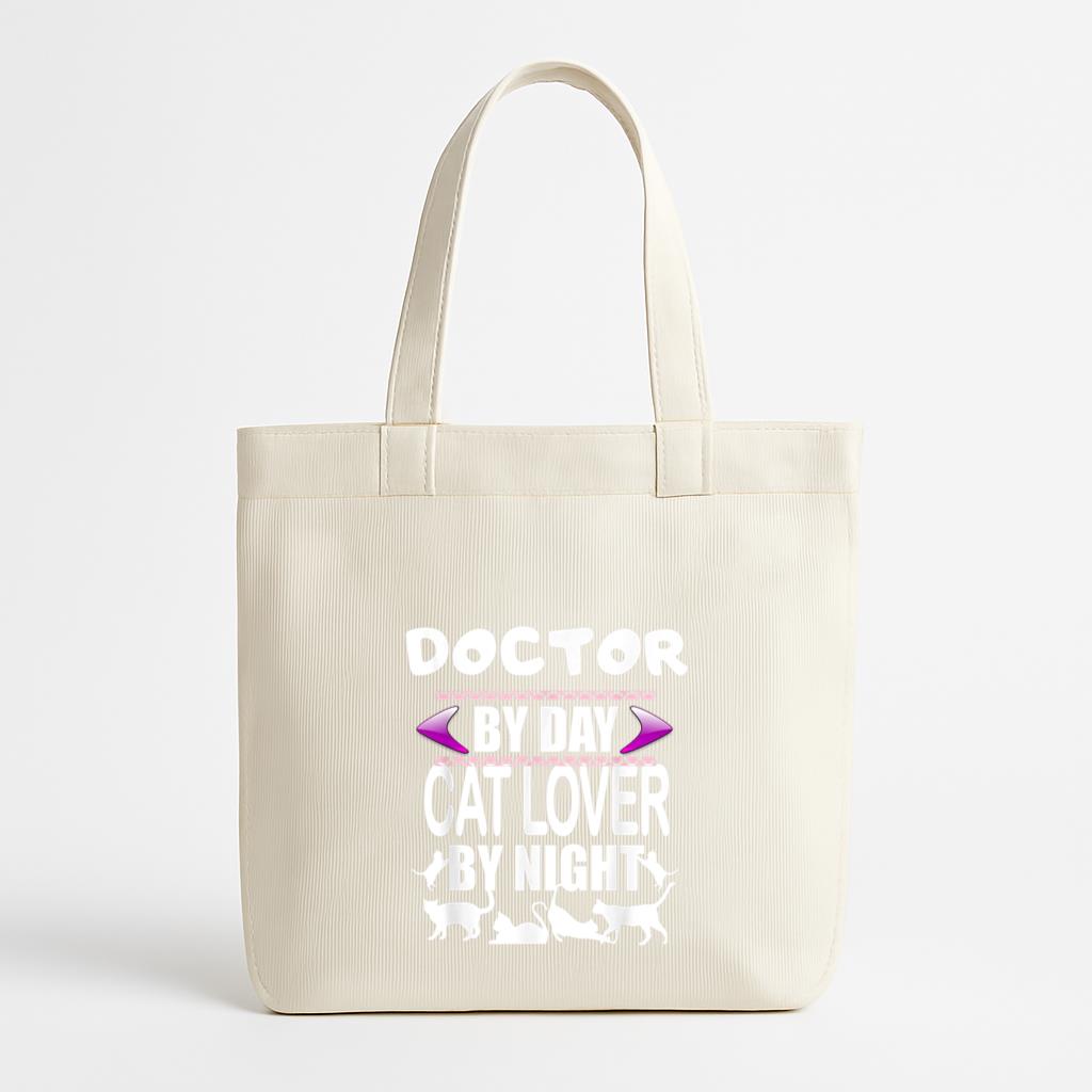 Doctor By Day Cat Lover By Night Canvas Tote Bag