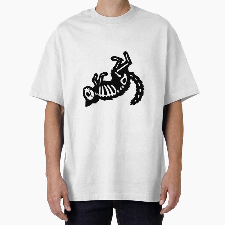Electrocuted Halloween Cat Oversized T-Shirt