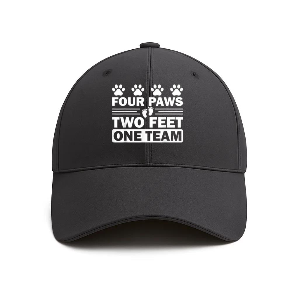 Four Paws Two Feet One Team Dog Cotton Baseball Hat