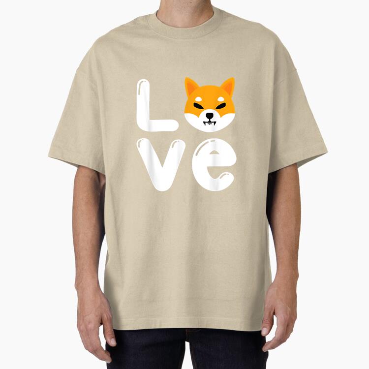 Love Shiba Inu Dog Oversized T-Shirt