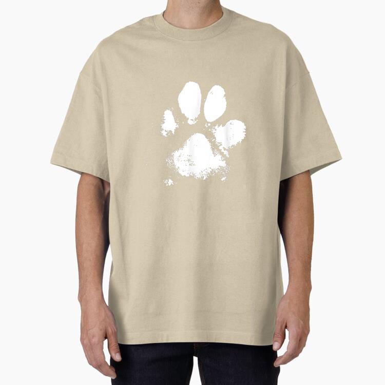Muddy Messy Dog Paw Oversized T-Shirt