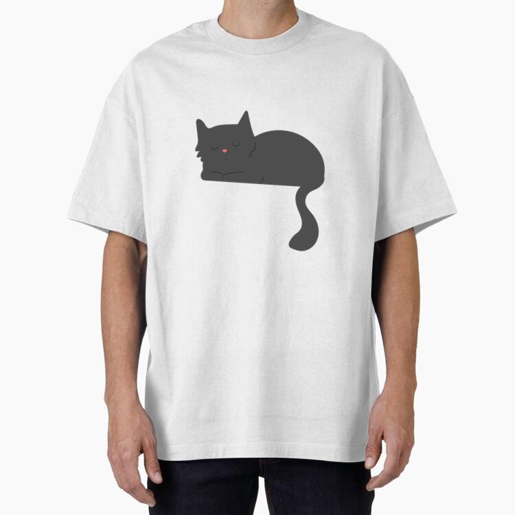 Sleepy Cat Flat Oversized T-Shirt
