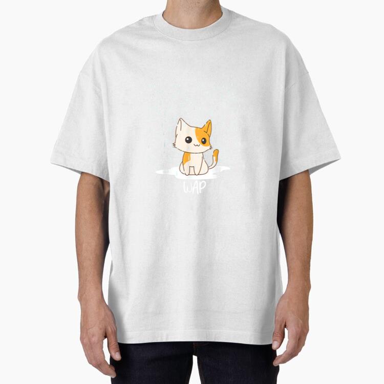 WAP Wet Pussy Cat In The Rain Funny Parody Oversized T-Shirt